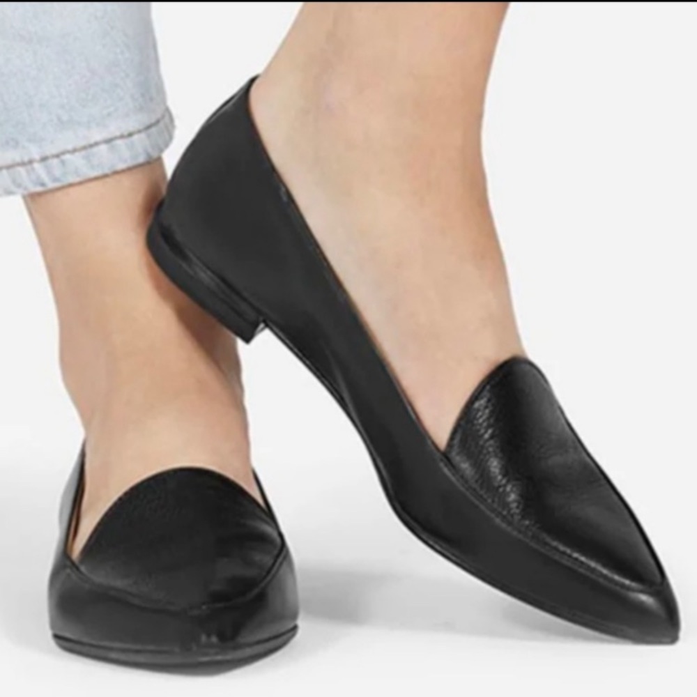 Everlane Black Leather Loafer Flats